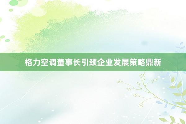 格力空调董事长引颈企业发展策略鼎新